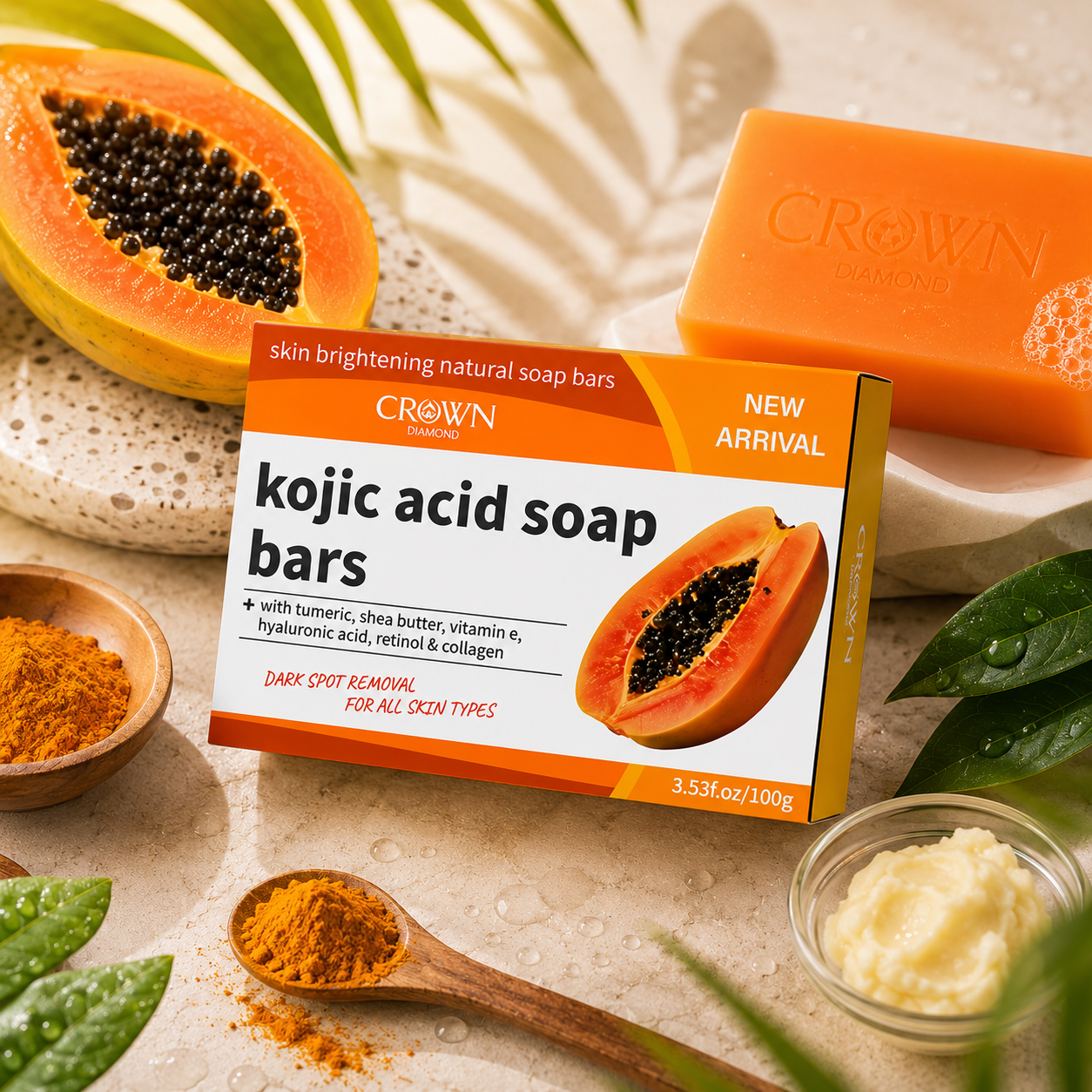 Kojic Acid Soap - Papaya Kojic Acid Soap Organic Body